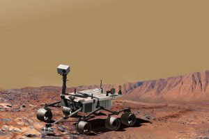 Художественное представление изучения Марса марсоходом MSL
